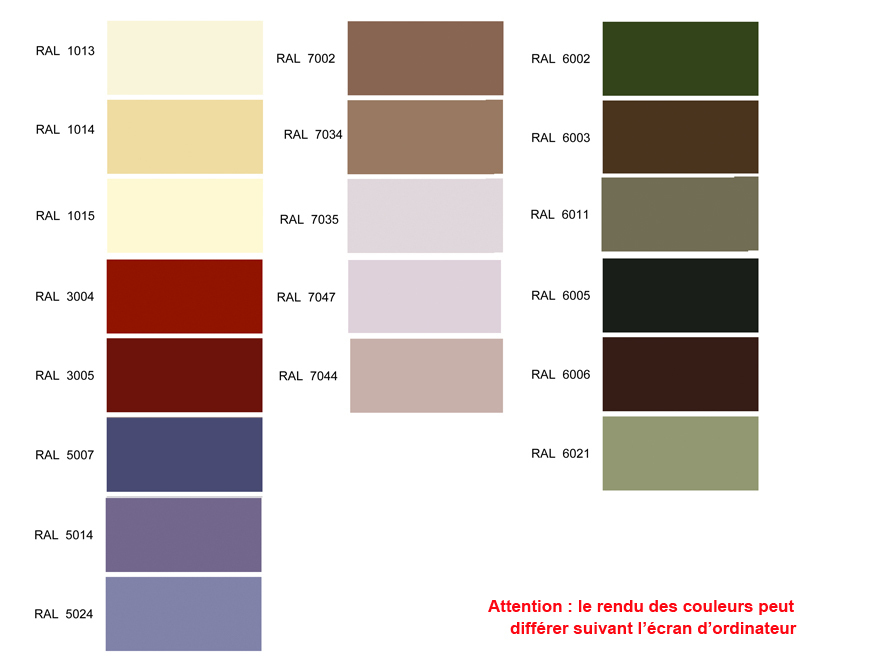 Couleurs ABF autorisees